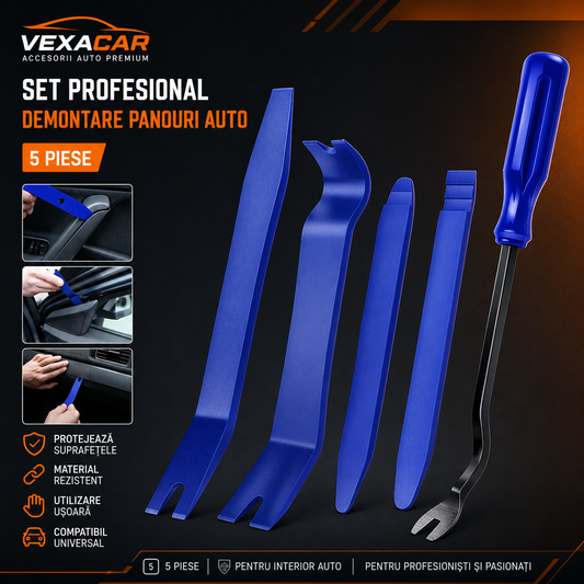 Set Profesional pentru Demontare Panouri Auto – 5 Piese | VexaCar