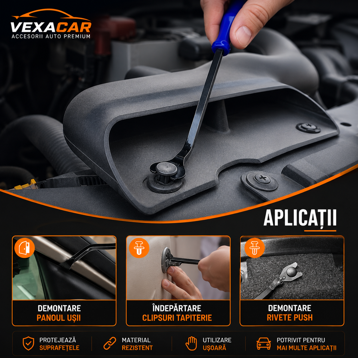 Set Profesional pentru Demontare Panouri Auto – 5 Piese | VexaCar