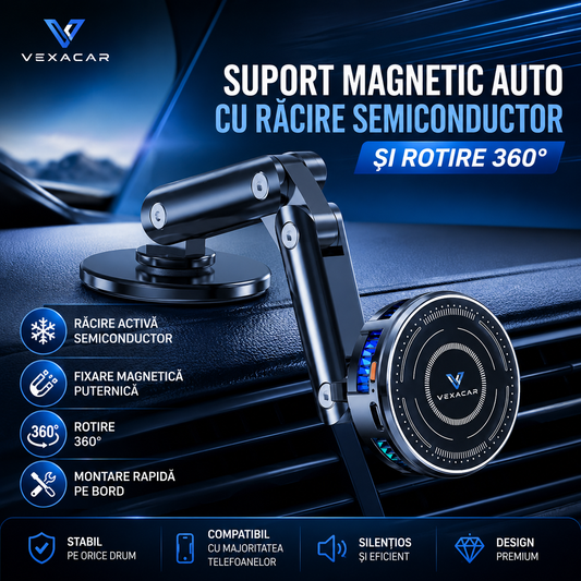 Suport Telefon Auto cu Răcire și Rotire 360° | VexaCar